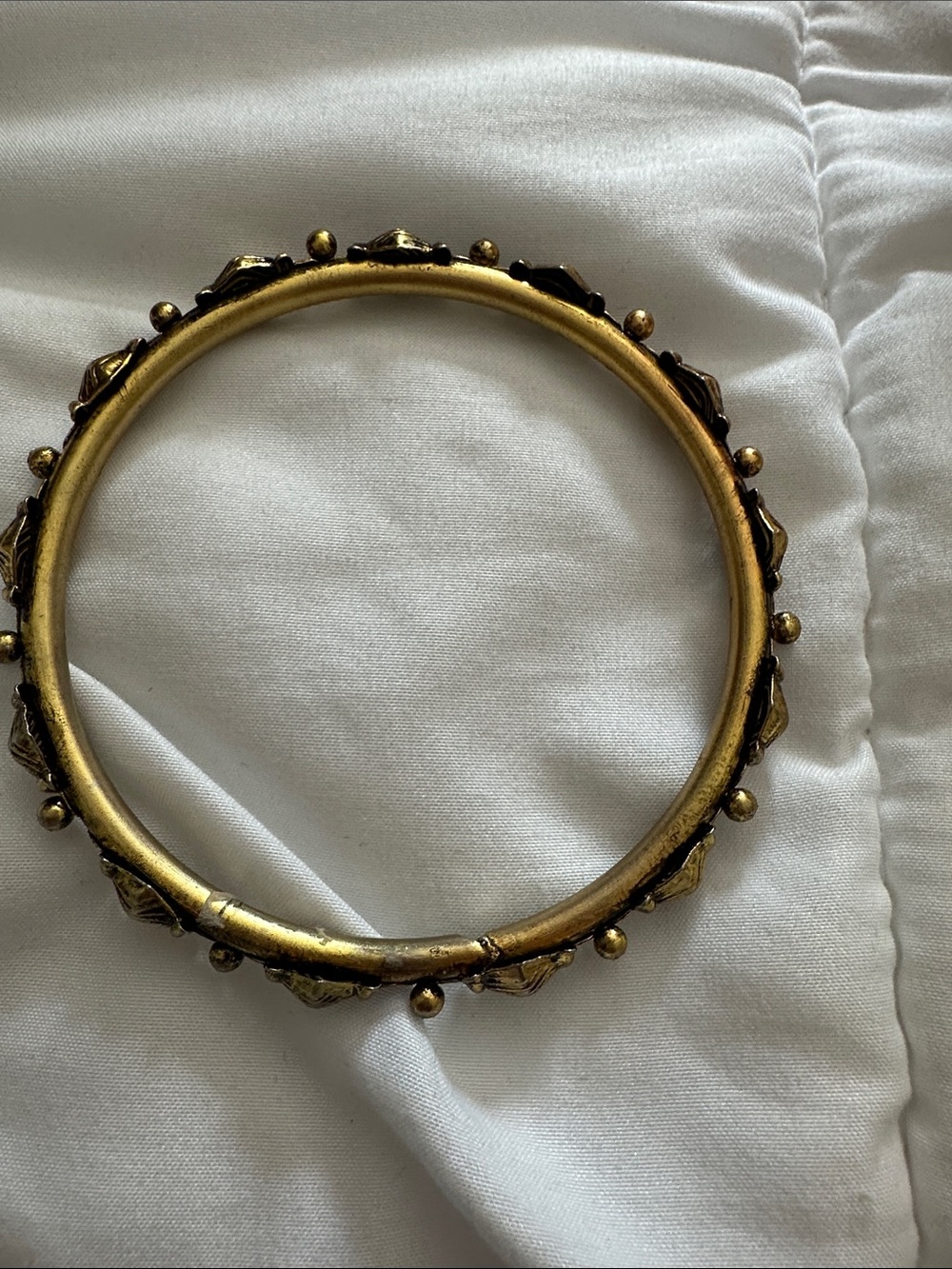 Gold Decorative Accent Bangle Bracelet